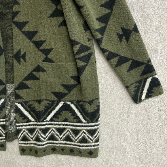 NWOT Frye Women's L Aztec Pattern Cardigan Sweater Polyester Spandex Open front - Picture 9 of 10